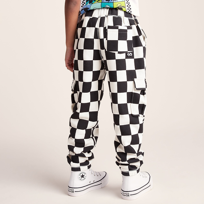 Polypay Kids Shaun the Sheep Sweat Pant - Black Woolly Checkerboard