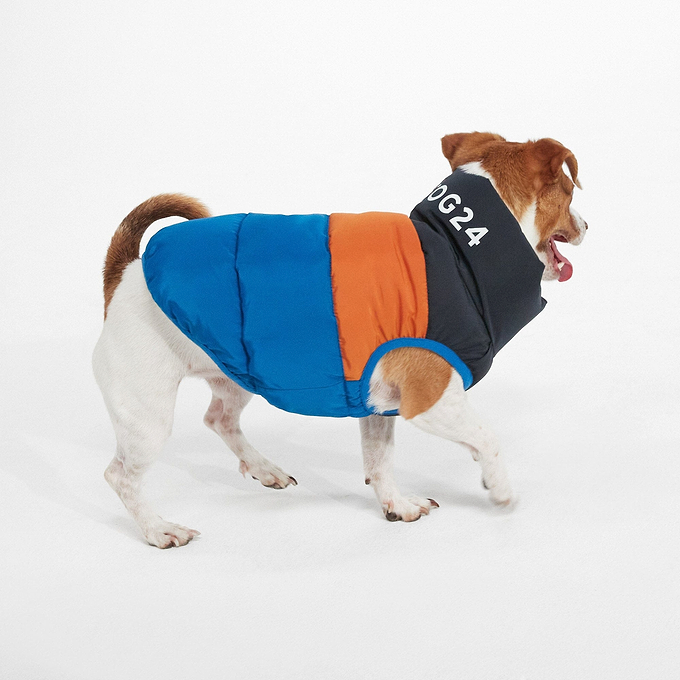 Pooch Padded Dog Coat XL - Dark Orange Col Block