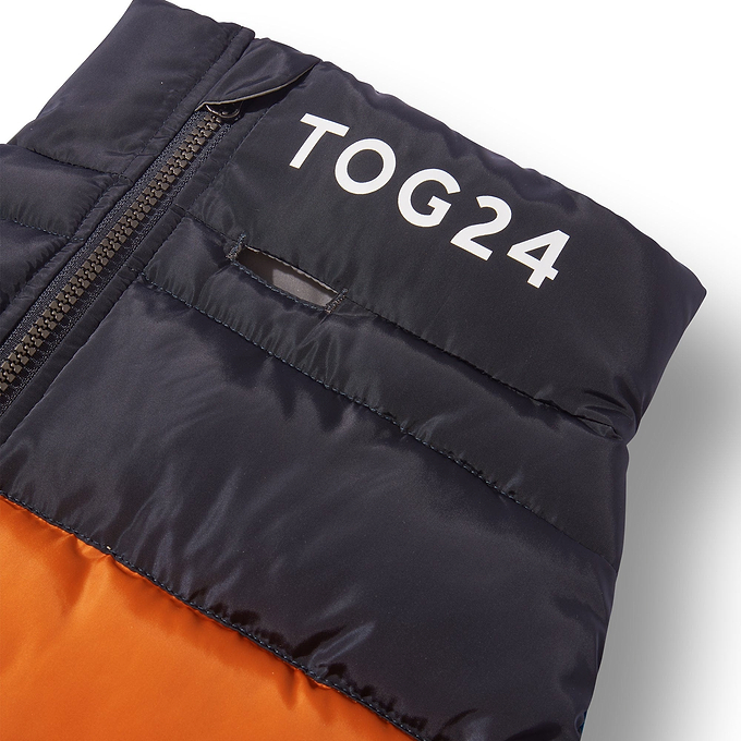Pooch Padded Dog Coat XL - Dark Orange Col Block