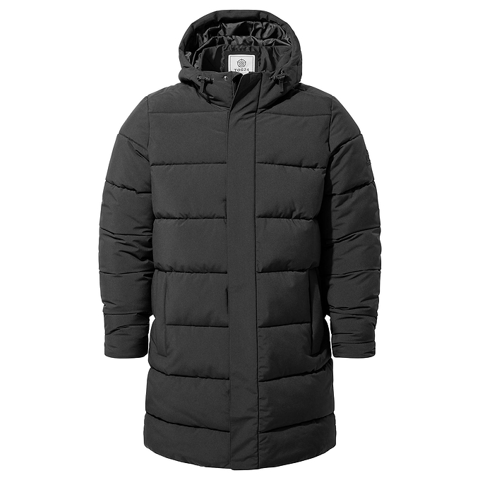 Preece Mens Padded Long Jacket - Black