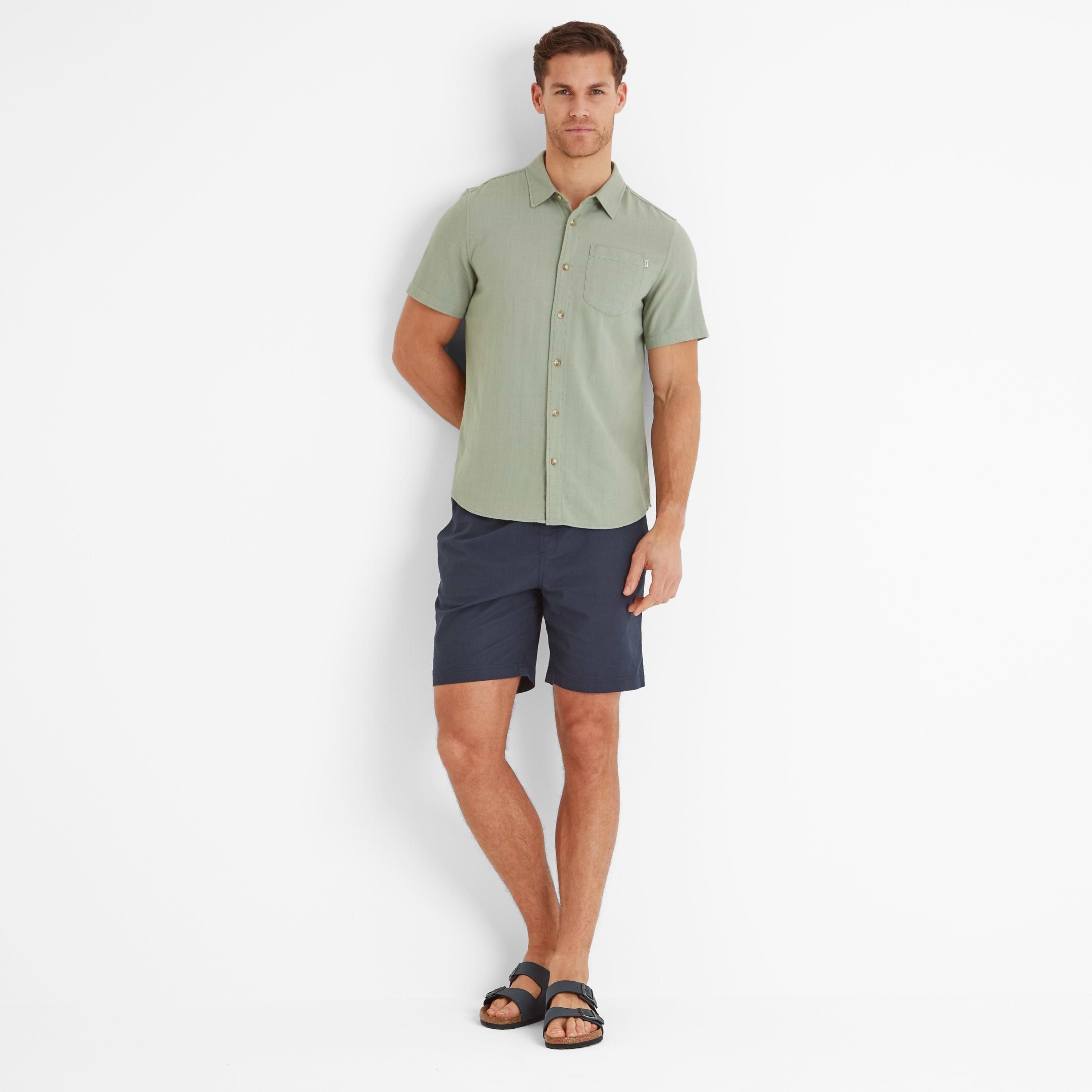 Preston Mens Short Sleeve Shirt in Pistachio | TOG24