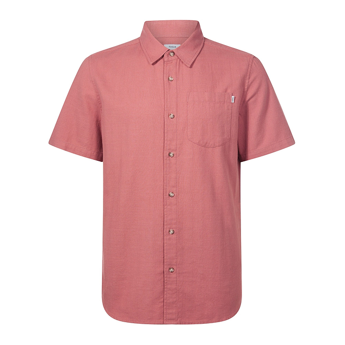 Preston Mens 100% Cotton Supersoft Short Sleeve Shirt - Redwood