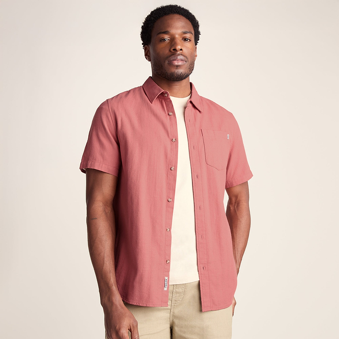 Preston Mens 100% Cotton Supersoft Short Sleeve Shirt - Redwood