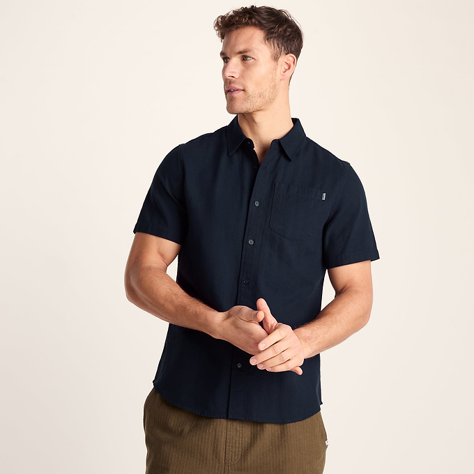 Preston Mens 100% Cotton Supersoft Short Sleeve Shirt - Indigo