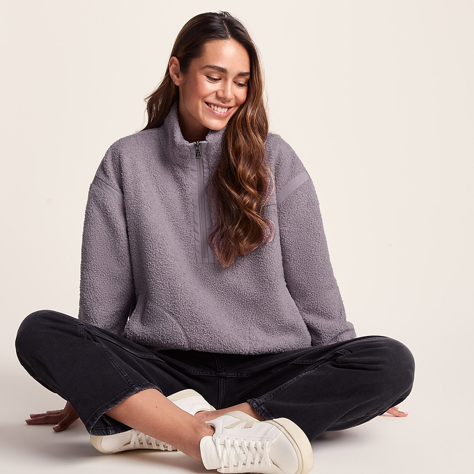Priya Womens Sherpa Fleece - Lavender Grey