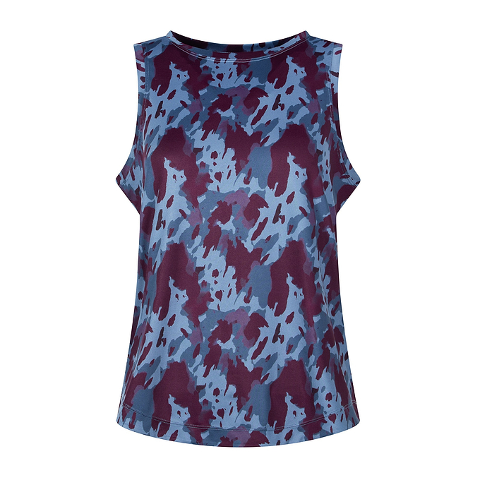 Quinn Womens Performance Vest - Smokey Blue Print