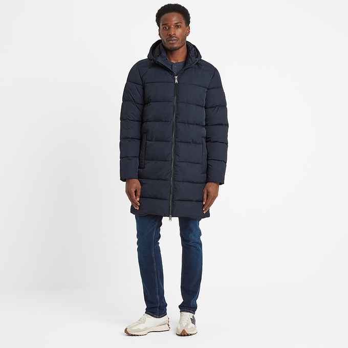 Radley Mens Padded Long Jacket - Dark Indigo