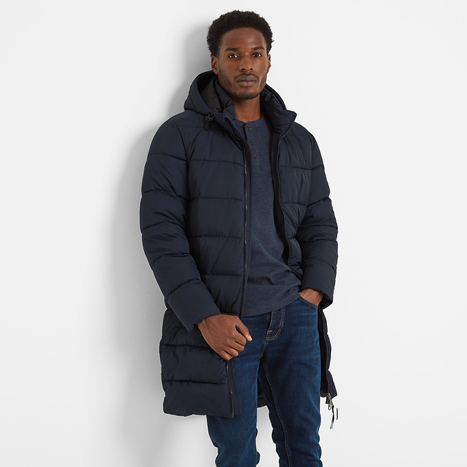 Radley Mens Padded Long Jacket - Dark Indigo