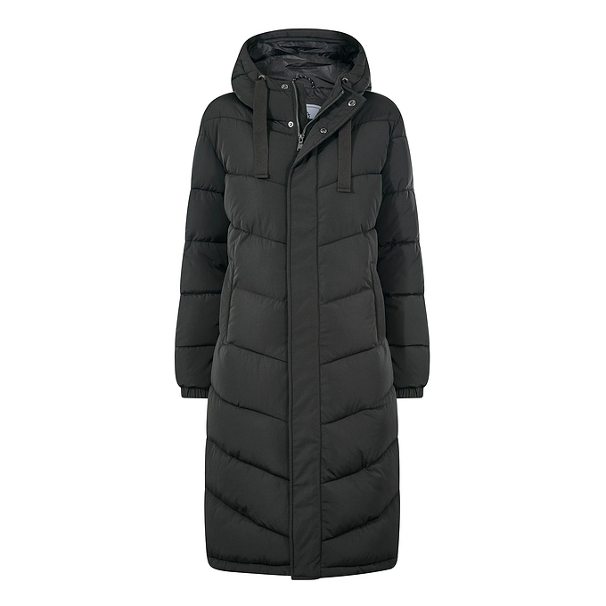 Raleigh Womens Long Insulated Jacket - Washed Black