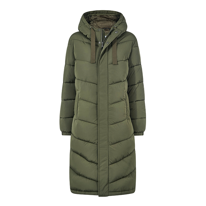 Raleigh Womens Long Insulated Jacket - Khaki