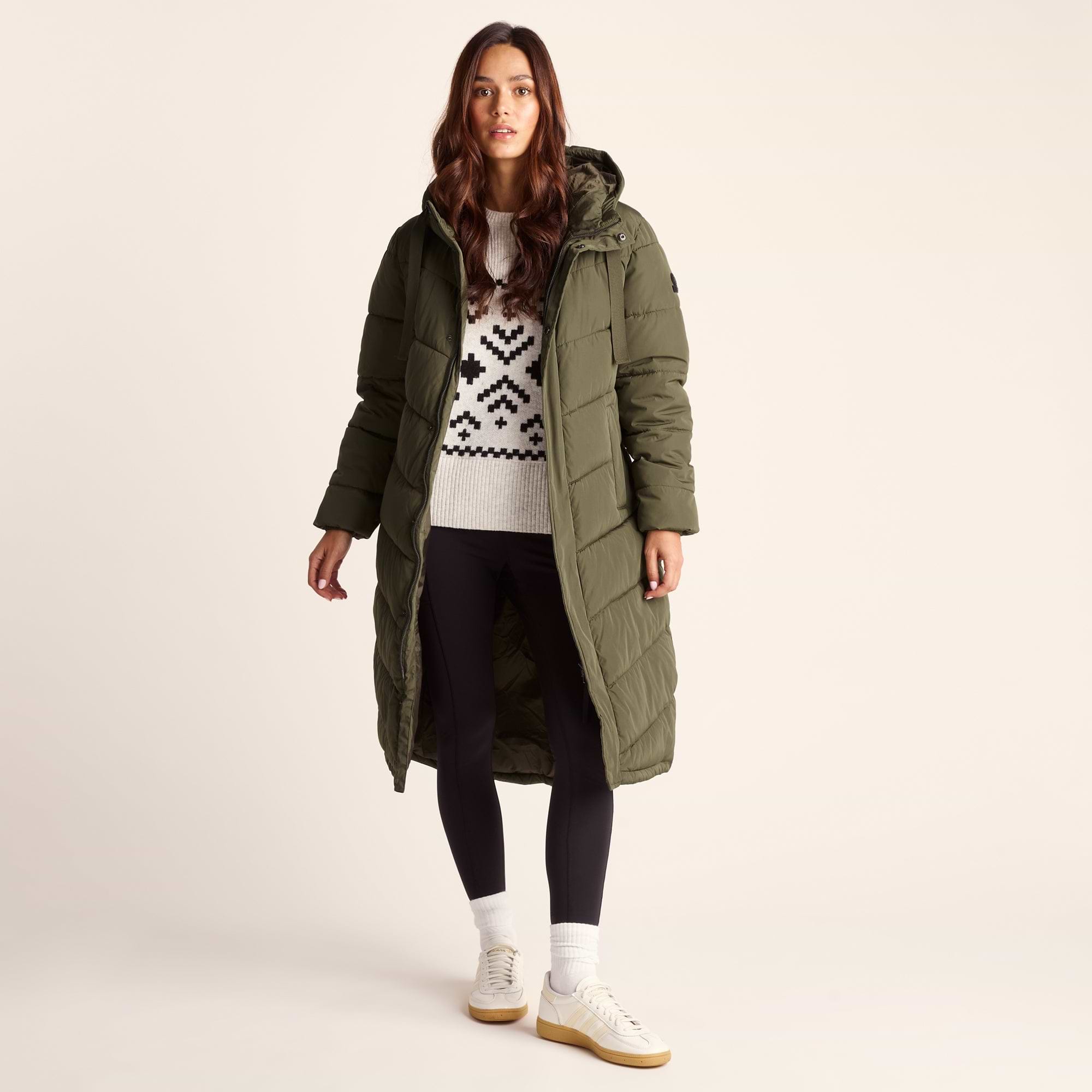 Raleigh Womens Khaki Extra Long Winter Jacket | TOG24