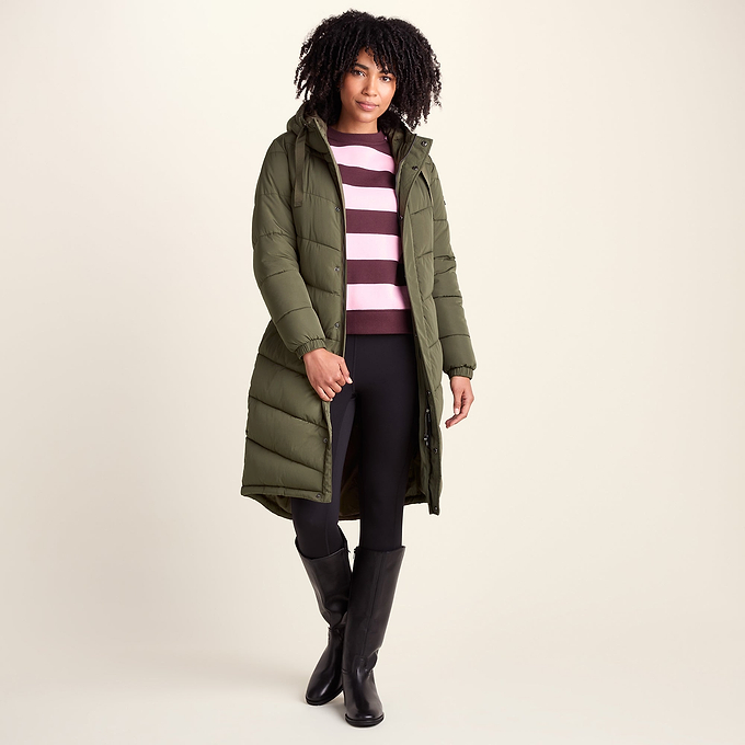 Raleigh Womens Long Insulated Jacket - Khaki