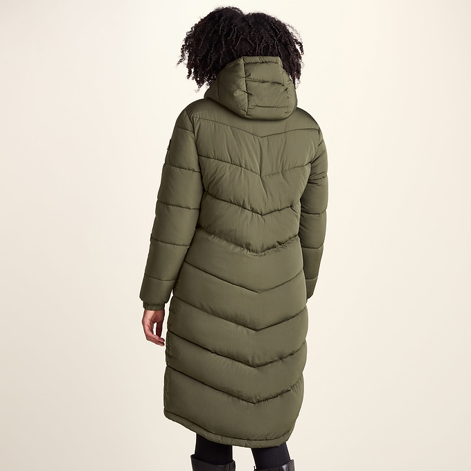 Raleigh Womens Long Insulated Jacket - Khaki