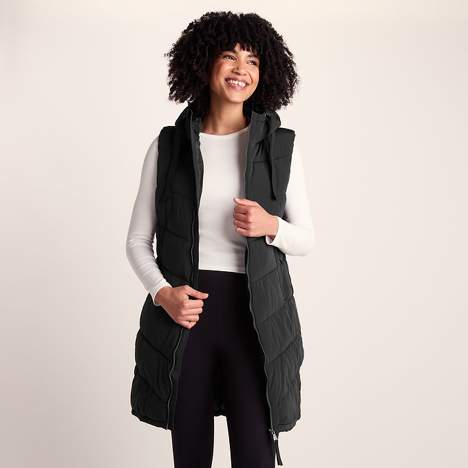 Ranskill Womens Long Insulated Gilet - Washed Black