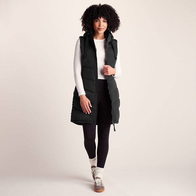 Ranskill Womens Long Insulated Gilet - Washed Black