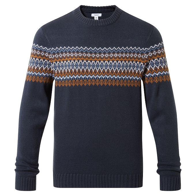 Reece Mens Knitted Jumper - Dark Indigo