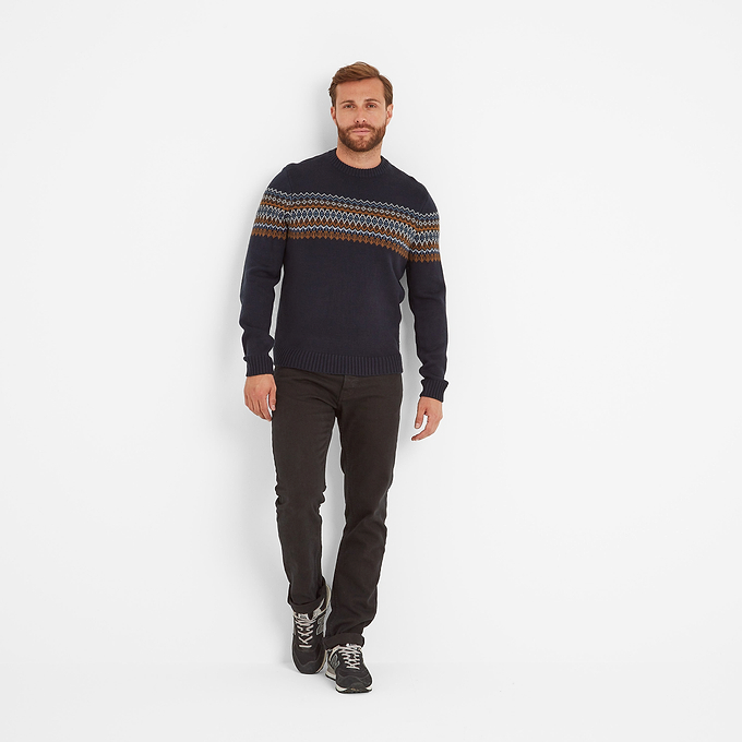 Reece Mens Knitted Jumper - Dark Indigo
