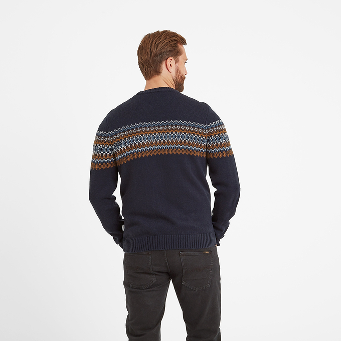 Reece Mens Knitted Jumper - Dark Indigo
