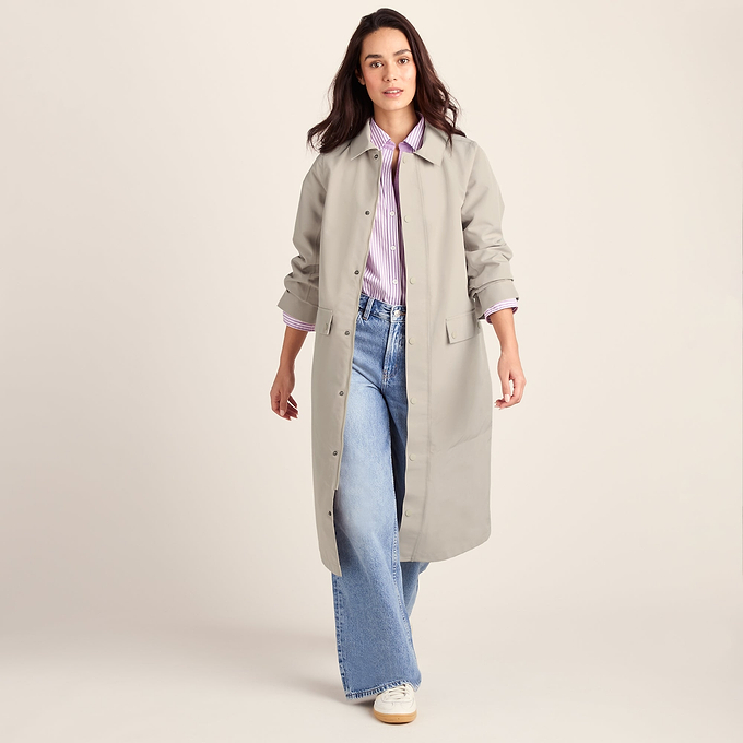 Remi Womens Classic Waterproof Car Coat - Cool Beige