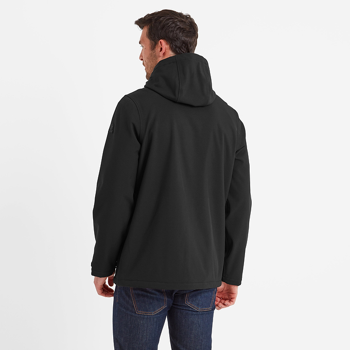Retner Mens Waterproof Softshell Hooded Jacket - Black