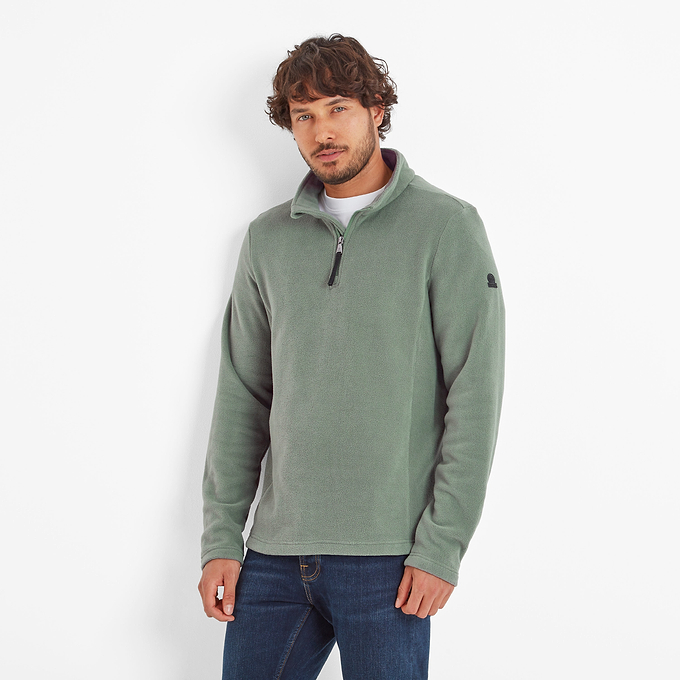 Revive Mens Fleece Zip Neck - Light Forest