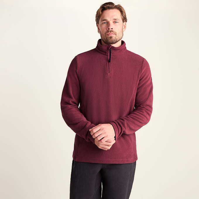 Revive Mens Fleece Zip Neck - Garnet Red
