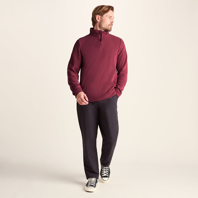 Revive Mens Fleece Zip Neck - Garnet Red