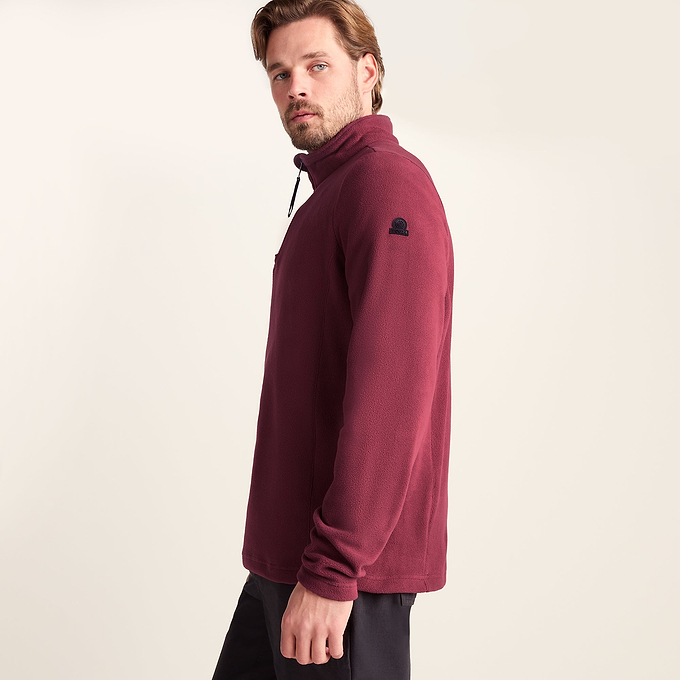 Revive Mens Fleece Zip Neck - Garnet Red