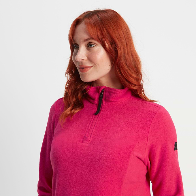 Revive Womens Quarter Zip Fleece - Magenta Pink