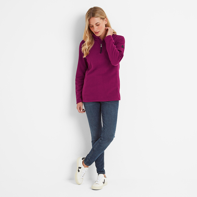 Revive Womens Quarter Zip Fleece - Purple Berry