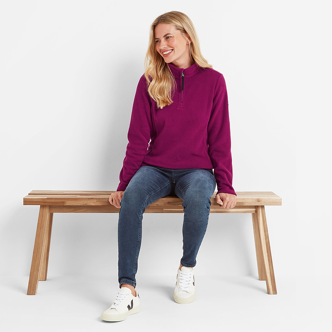 Revive Womens Quarter Zip Fleece - Purple Berry