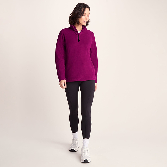 Revive Womens Quarter Zip Fleece - Purple Berry