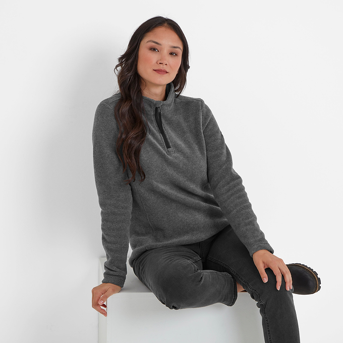 Revive Womens Quarter Zip Fleece - Grey Marl