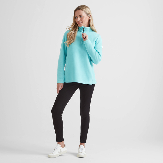 Revive Womens Fleece Zip Neck - Shore Blue