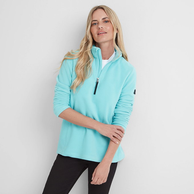 Revive Womens Fleece Zip Neck - Shore Blue