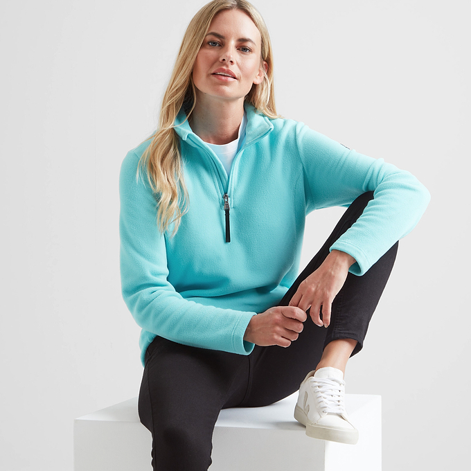 Revive Womens Fleece Zip Neck - Shore Blue