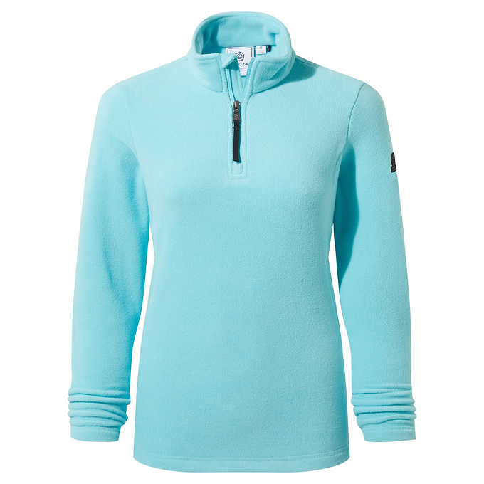 Revive Womens Fleece Zip Neck - Shore Blue