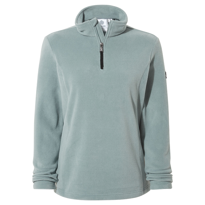 Revive Womens Fleece Zip Neck - Smokey Teal