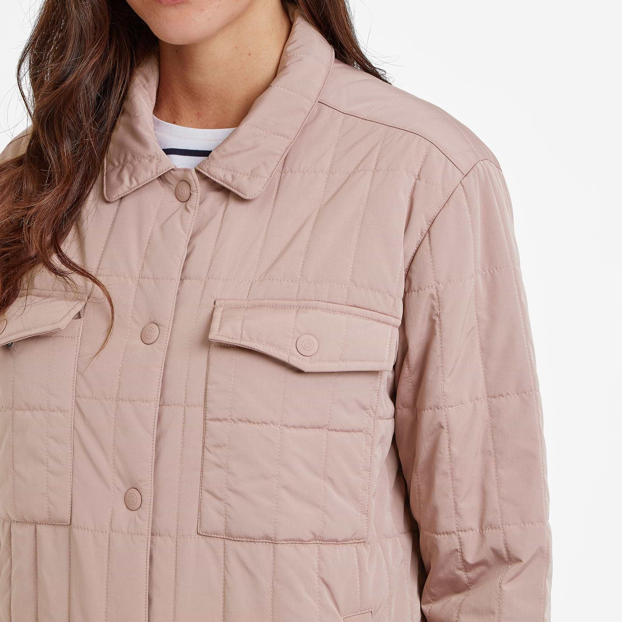 Pink shacket womens best sale