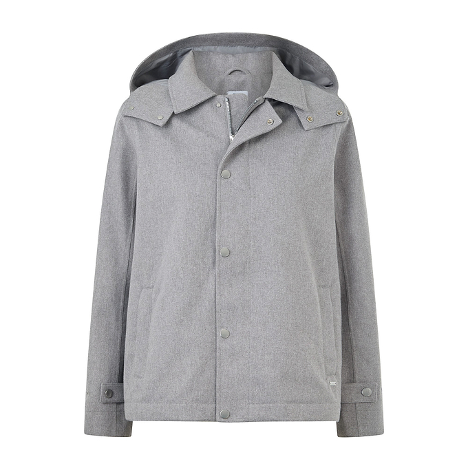 Robyn Womens Waterproof Short Tench Coat - Mid Grey Melange