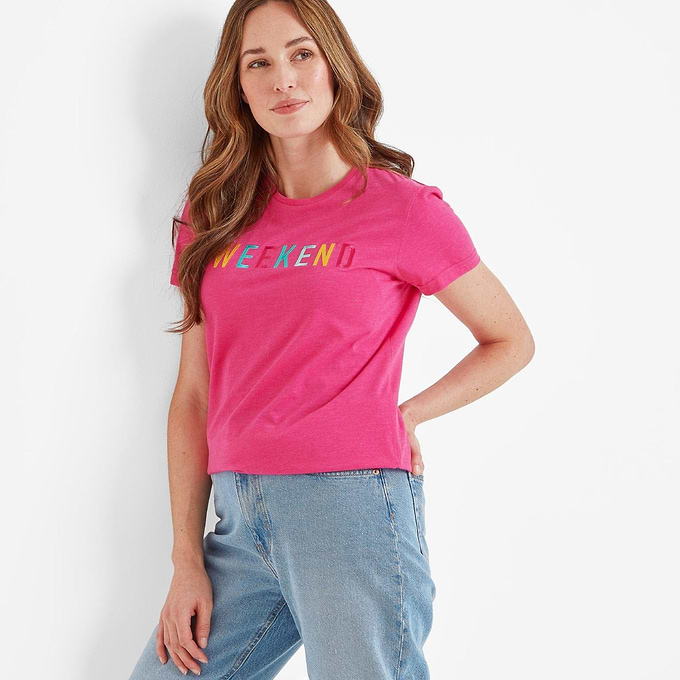 Ruth Womens T-Shirt - Hibiscus Pink Marl