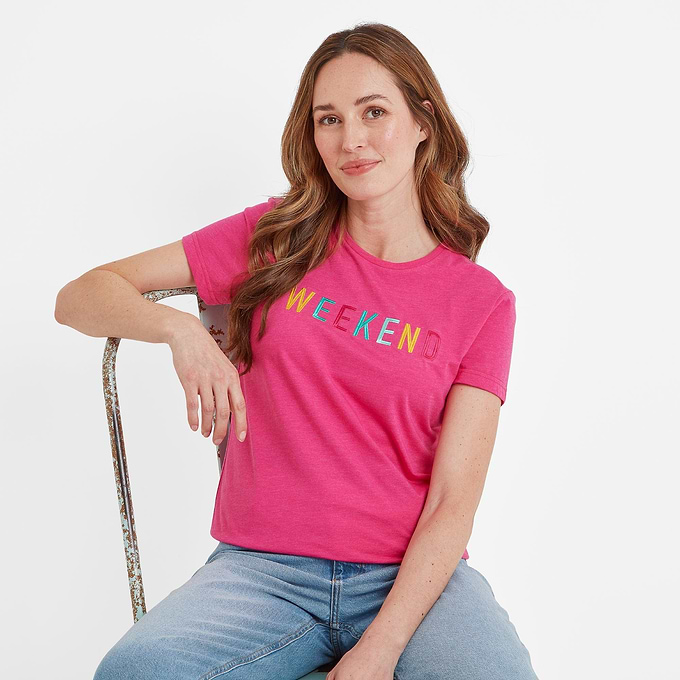 Ruth Womens T-Shirt - Hibiscus Pink Marl