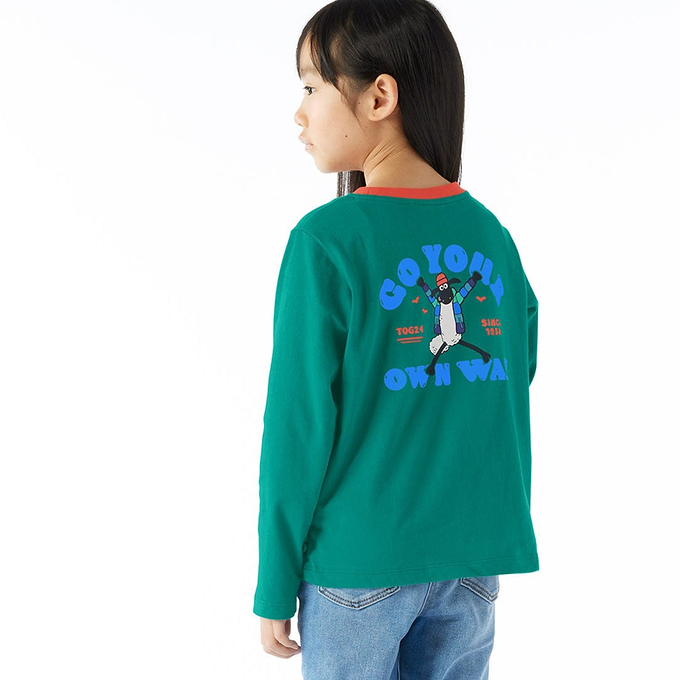 Ryeland Kids Shaun the Sheep T-Shirt LS - Jungle Green