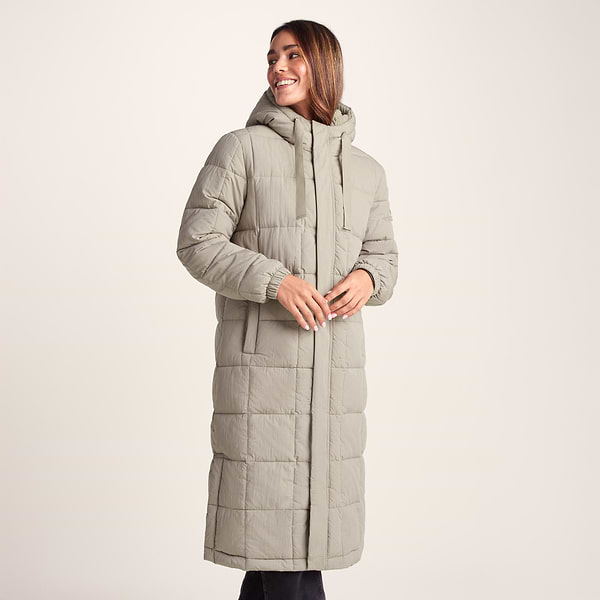 Saga Womens Long Shower Resistant Insulated Jacket - Dark Taupe 