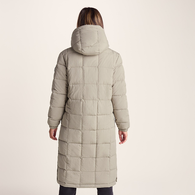 Saga Womens Heavy Padded Long Jacket - Dark Taupe