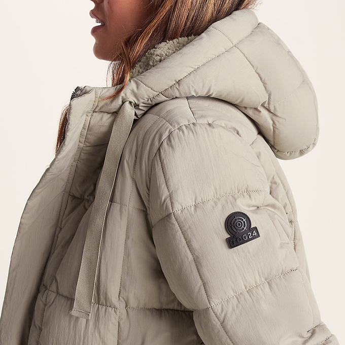 Saga Womens Heavy Padded Long Jacket - Dark Taupe