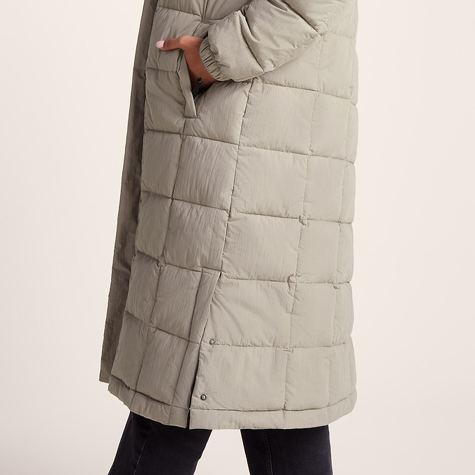 Saga Womens Heavy Padded Long Jacket - Dark Taupe