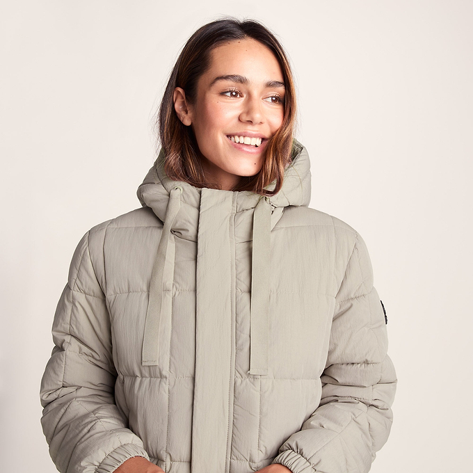 Saga Womens Heavy Padded Long Jacket - Dark Taupe