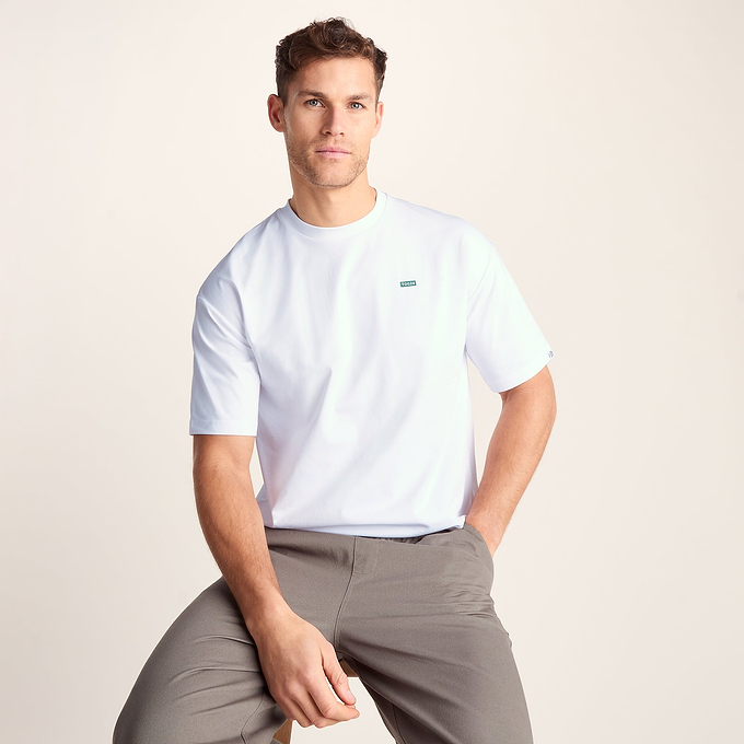 Saloon Mens Relaxed Fit Premium Supersoft T-Shirt - Optic White