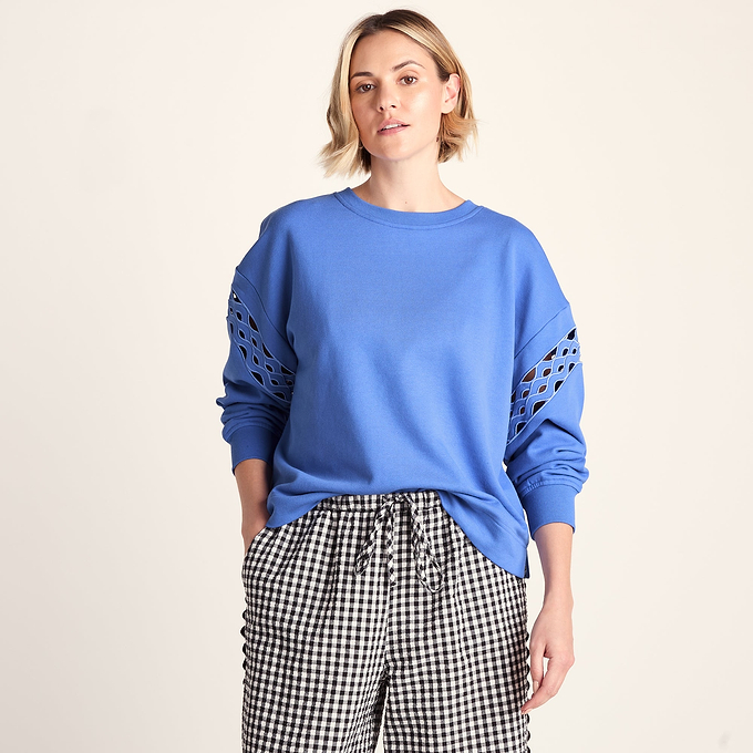 Samara Womens Relaxed Fit Supersoft Sweat - Cornflower Blue